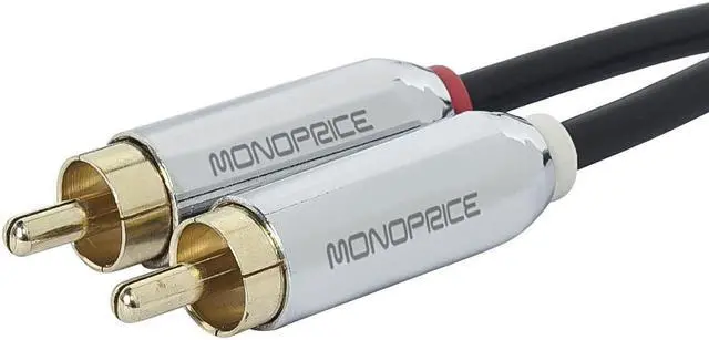 Alt view image 5 of 10 - Monoprice 3ft Designed for Mobile 3.5mm Stereo Male to RCA Stereo Male (Gold Plated) - Black