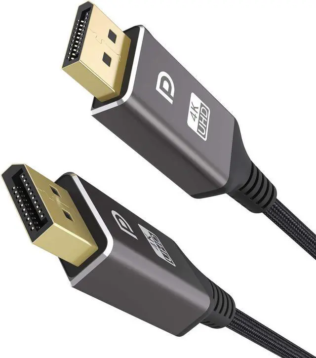 Main image of DisplayPort Cable 1.2 6.6ft, High Speed DisplayPort to DisplayPort Cable Nylon Braided, Supports 4K@60Hz and 2K@144Hz for Laptop PC Projector TV etc- Gaming Monitor Cable- Dark Grey