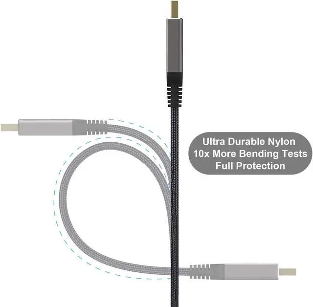 Alt view image 5 of 7 - DisplayPort Cable 1.2 6.6ft, High Speed DisplayPort to DisplayPort Cable Nylon Braided, Supports 4K@60Hz and 2K@144Hz for Laptop PC Projector TV etc- Gaming Monitor Cable- Dark Grey