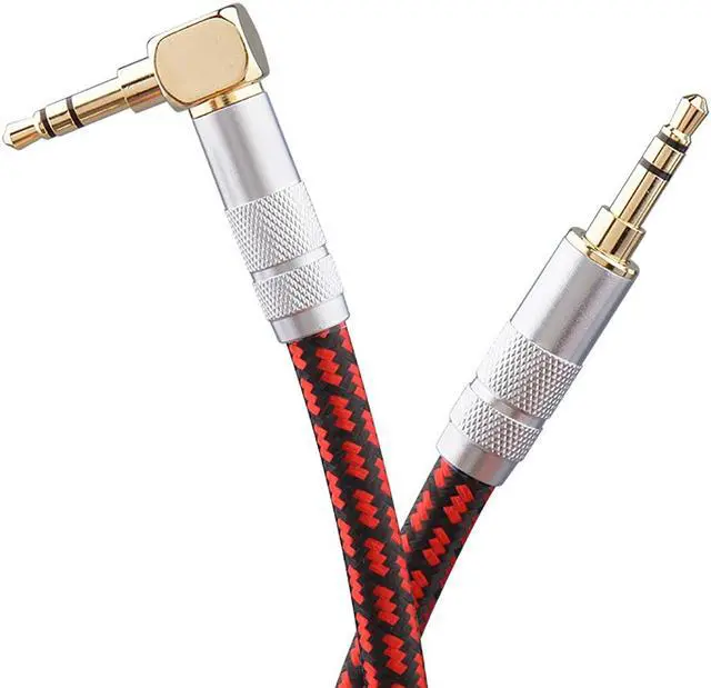 Alt view image 2 of 7 - 3.5mm Aux Cord 3.2ft/1m Audiophile Stereo Audio Cable Braided Gold-Plated Unbreakable for Laptop Tablets Headphones Smartphones Cars MP3 Players