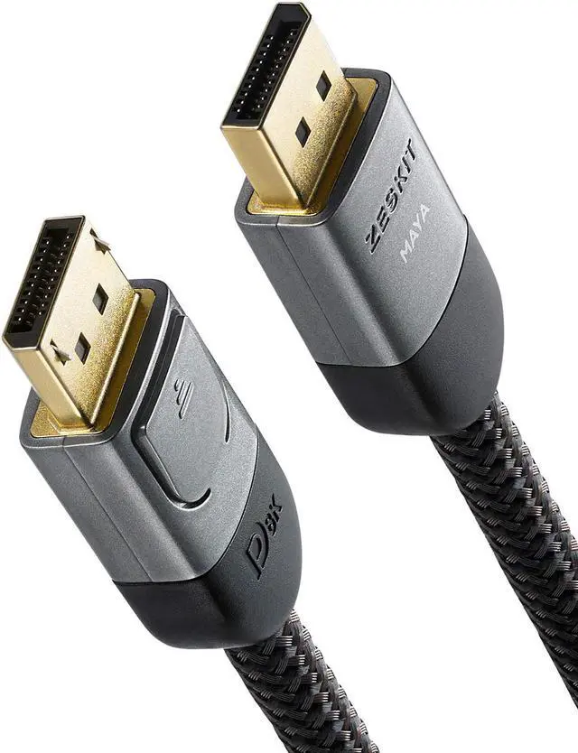 Alt view image 2 of 5 - Maya Certified DP 1.4 Cable, 4K 120Hz 8K 60Hz 1440p 144Hz 240Hz HDR 32.4Gpbs HBR3 (6.5ft, Braided Jacket)