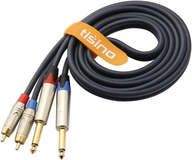 Alt view image 7 of 7 - tisino RCA to 1/4 Cable, Dual RCA to Dual 1/4 inch TS Stereo Audio Interconnect Cable Patch Cords - 6.6 feet