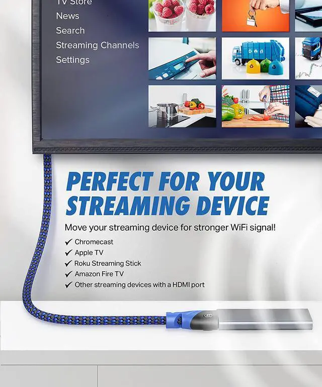 Alt view image 6 of 7 - 4K HDMI Extension Cable 3ft Male to Female Extender - 3 Feet
