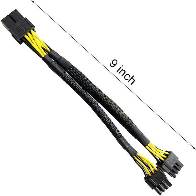 Alt view image 5 of 5 - Endlesss GPU VGA PCI-e 8 Pin Female to Dual 8(6+2) Pin Male PCI Express Adapter Braided Sleeved Splitter Power Cable 9 inch (6 Pack)
