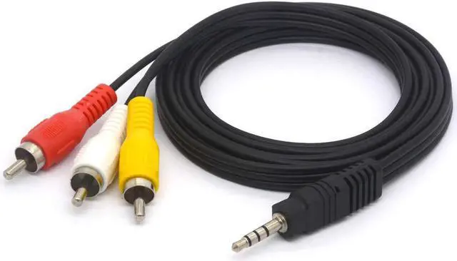 Alt view image 3 of 5 - 3.5mm to RCA Camcorder AV Audio Video Output Cable 1/8 TRRS to 3 RCA Male Cord Compatible with Sony TV Sony Panasonic Canon Camcorder (5FT)
