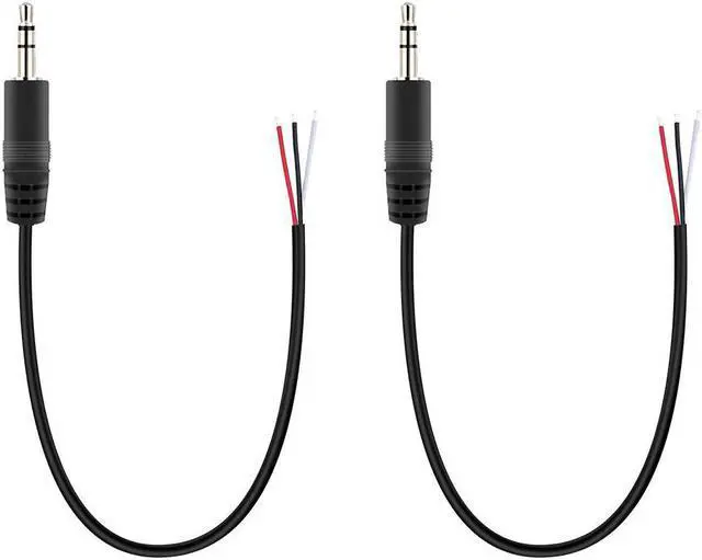 Main image of 2-Pack 3.5mm 1/8 to Speaker Wire TRS Stereo Male Plug to Bare Wire Pigtail 3.5mm Jack Connector Adapter Repair Audio Cable for Speaker Headphone Headset Earphone