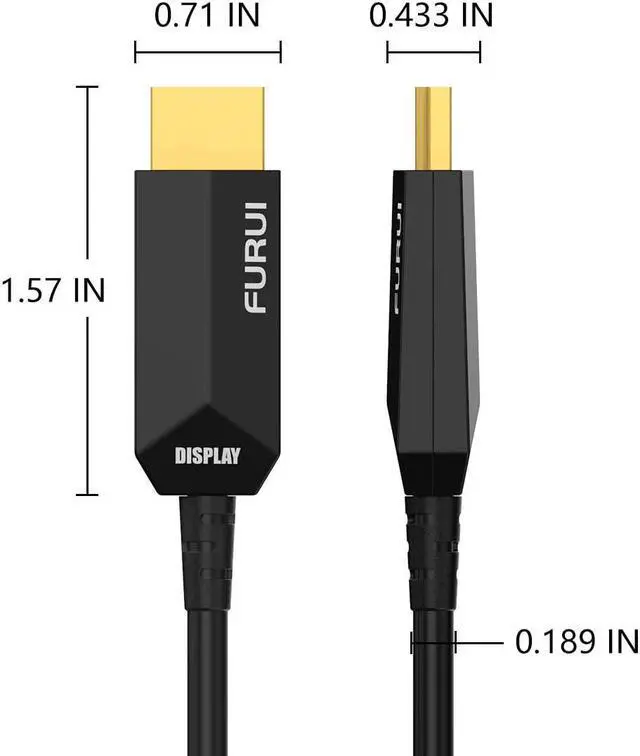 Alt view image 7 of 7 - 8K Fiber HDMI Cable 50ft, FURUI Fiber Optic HDMI 2.1 Cable [8K@60Hz,4K@120Hz], 48Gbps, Dynamic HDR, eARC, BT.2020 Compatible with RTX 3080/3090 Xbox Series X PS5 Denon AV Receiver LG Samsung Sony TV