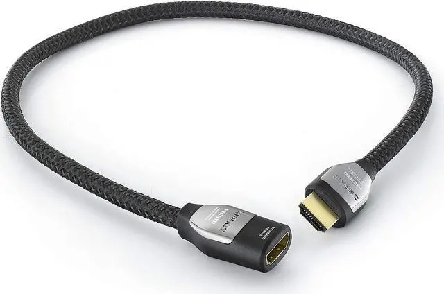 Alt view image 5 of 6 - Cinema Plus 4K 1.5ft Male to Female High Speed HDMI Extension Cable 22.28Gbps Compatible with 4K 60Hz Dolby Vision HDR ARC HDCP 2.2 Roku Fire TV Stick Xbox PS4 Pro Apple TV LG Sony Samsung