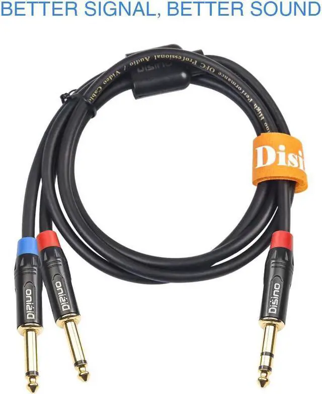 Alt view image 5 of 7 - 1/4 inch TRS Stereo Y-Splitter Insert Cable 1/4 Inch Male Jack to Dual 1/4inch(6.35mm) Male TS Mono Breakout Cable Audio Patch Cord - 6.6 Feet/2 Meter