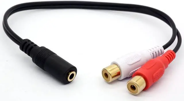 Alt view image 5 of 5 - 3.5mm Female to Dual RCA Phono Stereo Splitter Cable 3.5 Jack Socket to 2RCA Audio Adapter Extender Cord 8inch/20cm (2RCA Female)