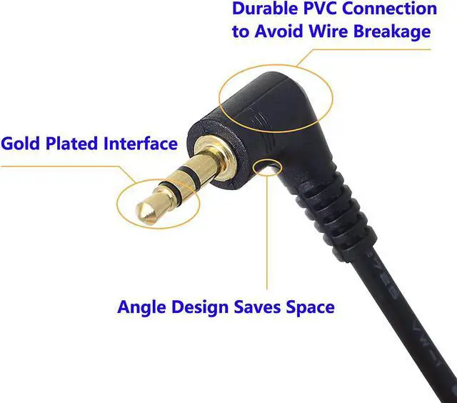 Alt view image 2 of 7 - 3.5mm Stereo Audio Cable (2-Pack) Gold Plated 90 Degree Right & Left Angled 3.5mm Male to Male Stereo Audio Cable for Smartphones Tablets Media Players(3-P 9inch)