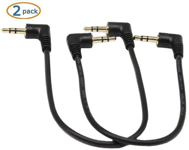 Alt view image 7 of 7 - 3.5mm Stereo Audio Cable (2-Pack) Gold Plated 90 Degree Right & Left Angled 3.5mm Male to Male Stereo Audio Cable for Smartphones Tablets Media Players(3-P 9inch)