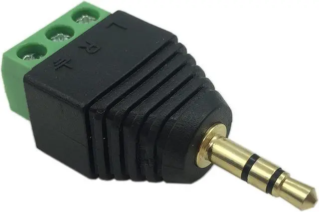 Alt view image 3 of 7 - 3.5mm 3 Pole Stereo Audio Video Male to 3 Screw Terminal Female Double Track Headphone Replacement Solderless Balum Converter Adapter (2-Pack)