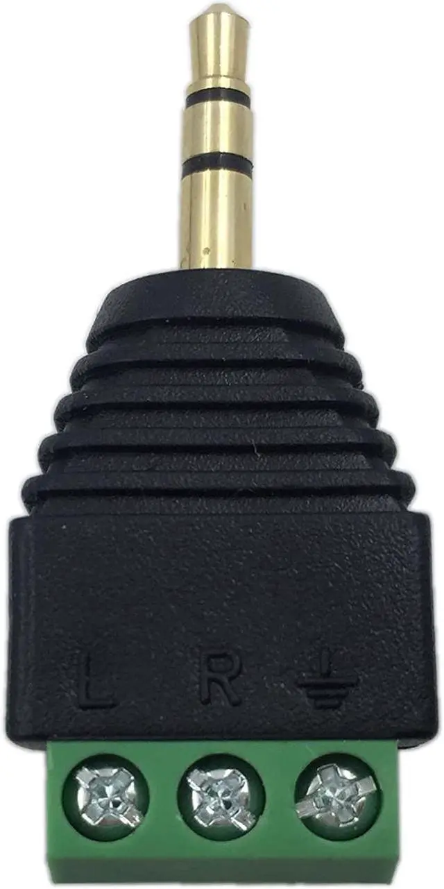 Alt view image 6 of 7 - 3.5mm 3 Pole Stereo Audio Video Male to 3 Screw Terminal Female Double Track Headphone Replacement Solderless Balum Converter Adapter (2-Pack)