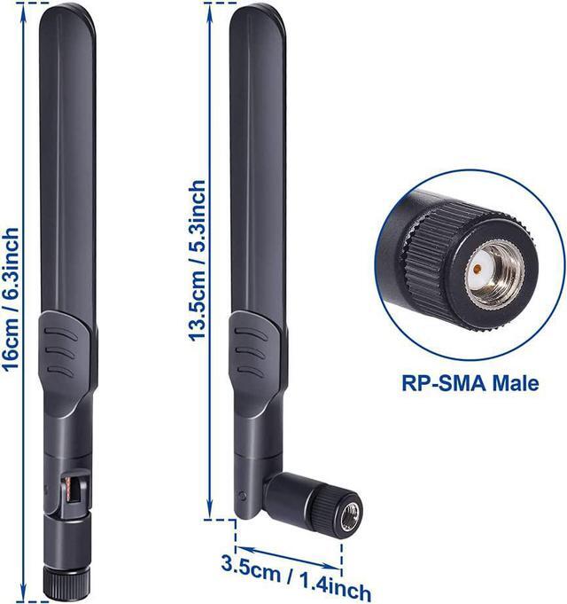 Alt view image 6 of 7 - Bingfu Dual Band WiFi 2.4GHz 5GHz 5.8GHz 8dBi MIMO RP-SMA Male Antenna (4-Pack) for WiFi Router Wireless Network Card USB Adapter Security IP Camera Video Surveillance Monitor