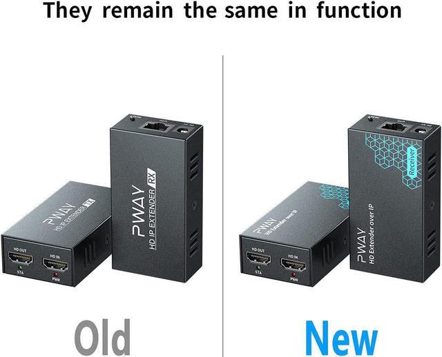 Alt view image 2 of 7 - PWAY HDMI Extender 500ft Over Single Cat5e/6, One to Multiple Monitors by Ethernet Switch, Full HD 1080P@60Hz Video Extended