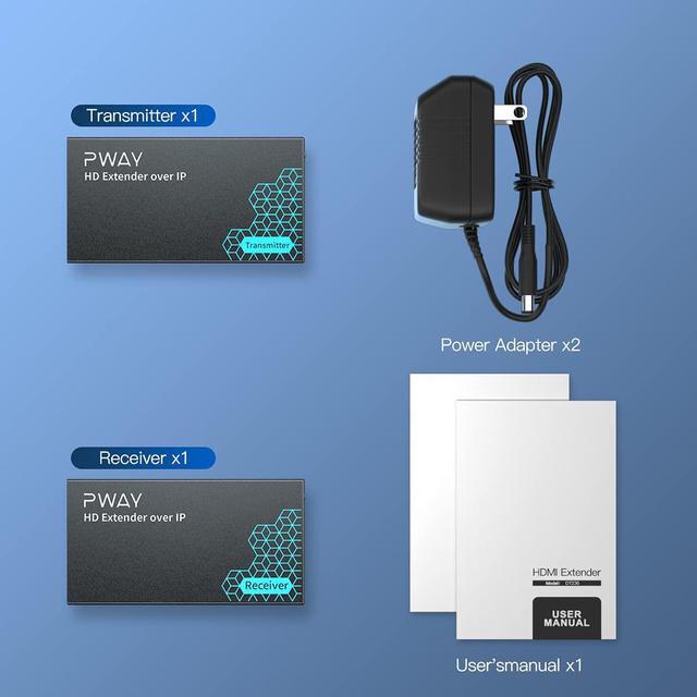 Alt view image 7 of 7 - PWAY HDMI Extender 500ft Over Single Cat5e/6, One to Multiple Monitors by Ethernet Switch, Full HD 1080P@60Hz Video Extended