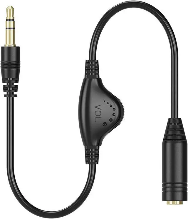 Alt view image 6 of 7 - 3.5mm Headphone Extension Cables 2pcs 3.5mm Male to Female Stereo Audio Extension Cord with Volume Adjustment Control for Smartphone Tablets MP3 Players - 10inch