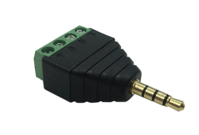 Alt view image 3 of 7 - 3.5mm 4 Pole Stereo TRRS Audio Video Male to 4 Screw Terminal Female Headphone R
