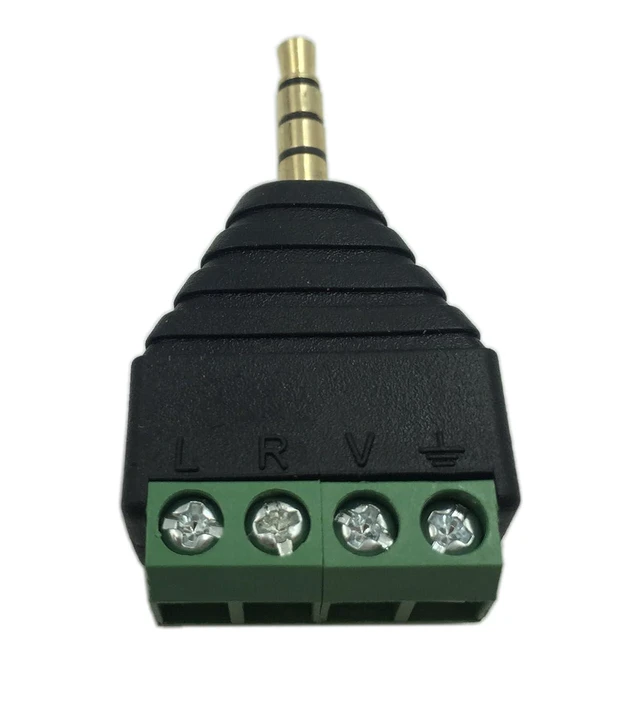 Alt view image 5 of 7 - 3.5mm 4 Pole Stereo TRRS Audio Video Male to 4 Screw Terminal Female Headphone R