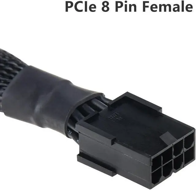 Alt view image 3 of 7 - 8 Pin PCIe Splitter, PCI-e 8 Pin Female to Dual 8 Pin(6+2) Male GPU VGA Power Cable PCI Express Adapter for Graphics Video Card, UIInosoo Sleeved Braided Y-Splitter Power Cord 9.5inch