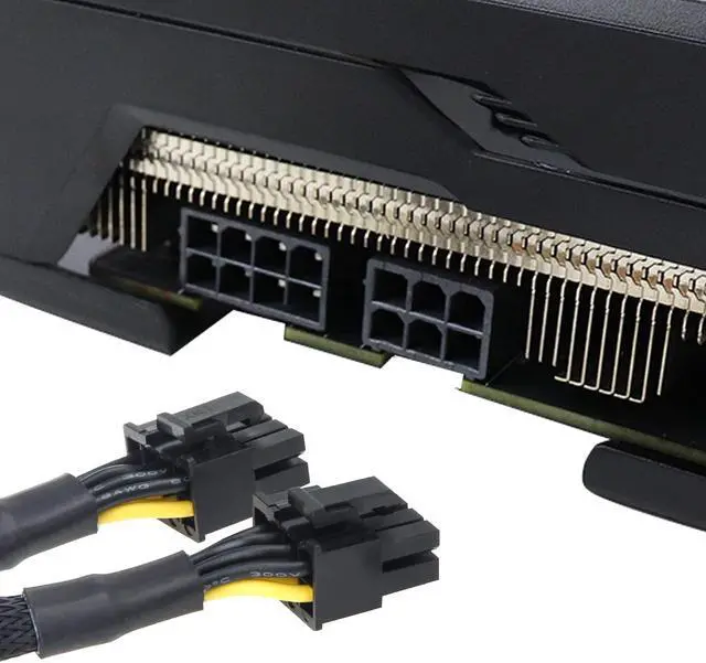 Alt view image 7 of 7 - 8 Pin PCIe Splitter, PCI-e 8 Pin Female to Dual 8 Pin(6+2) Male GPU VGA Power Cable PCI Express Adapter for Graphics Video Card, UIInosoo Sleeved Braided Y-Splitter Power Cord 9.5inch