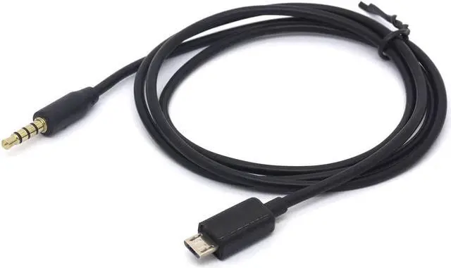 Alt view image 2 of 3 - Micro USB to 3.5mm Audio Output Cable - Gold Plated 4 Pole 3.5mm Male to Micro B Male Car Aux Audio Extension Cord for Android(1M/3.3Ft)