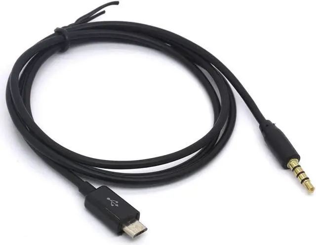 Alt view image 3 of 3 - Micro USB to 3.5mm Audio Output Cable - Gold Plated 4 Pole 3.5mm Male to Micro B Male Car Aux Audio Extension Cord for Android(1M/3.3Ft)