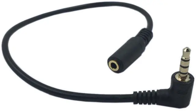 Alt view image 2 of 6 - 1Ft 3.5mm 4 Pole Male to 3 Pole Female Gold Plated Stereo Audio Cable Headset Extension Cable for Phones, Headphones, Speakers, Tablets, PCs, MP3 Players and More(2-Pack)