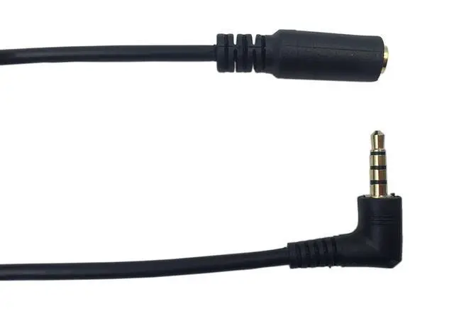 Alt view image 4 of 6 - 1Ft 3.5mm 4 Pole Male to 3 Pole Female Gold Plated Stereo Audio Cable Headset Extension Cable for Phones, Headphones, Speakers, Tablets, PCs, MP3 Players and More(2-Pack)