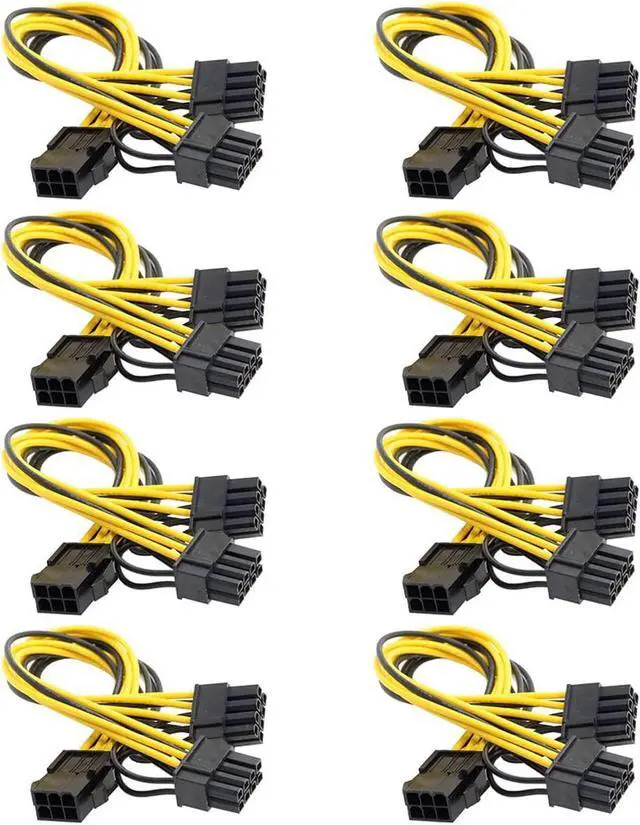 Main image of 8Pack 6-pin to Dual 8 (6 + 2)-pin PCIe Adapter Power Cord, Motherboard Graphics Video Card PCI Express Power Adapter GPU VGA Y-Splitter Extension Cable Mining Video Card Converter Cable