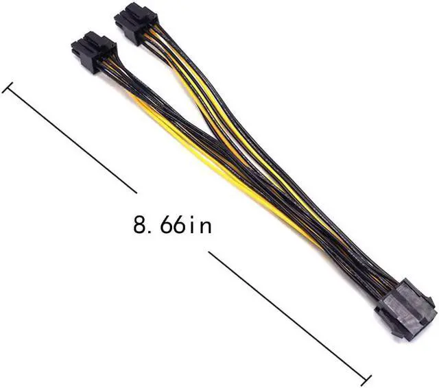 Alt view image 2 of 3 - 8Pack 6-pin to Dual 8 (6 + 2)-pin PCIe Adapter Power Cord, Motherboard Graphics Video Card PCI Express Power Adapter GPU VGA Y-Splitter Extension Cable Mining Video Card Converter Cable