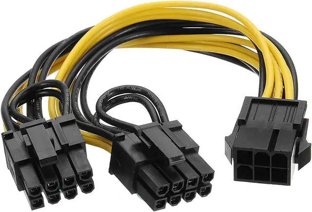 Alt view image 3 of 3 - 8Pack 6-pin to Dual 8 (6 + 2)-pin PCIe Adapter Power Cord, Motherboard Graphics Video Card PCI Express Power Adapter GPU VGA Y-Splitter Extension Cable Mining Video Card Converter Cable