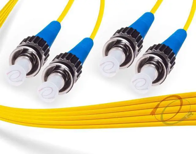 Main image of FiberCablesDirect - 40M OS2 ST ST Fiber Patch Cable | 10Gb Duplex 9/125 ST to ST Singlemode Jumper 40 Meter (131.23ft) | Length Options: 0.5M-300M | 1gb 10gb st-st smf dx sfp 10gbase lr er yellow ofnr