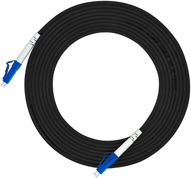 Main image of 100ft 100feet 30m LC to LC Outdoor Armored Simplex 9/125 SM Fiber Optic Cable Jumper Optical Patch Cord Singlemode 30Meters 100ft LC-LC
