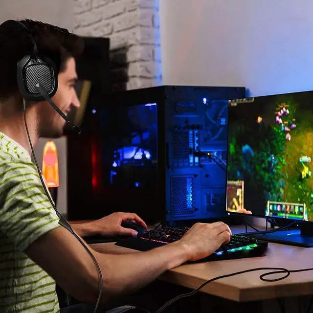 Alt view image 6 of 7 - SAMERIVER Astro A10 Cord Replacement with Volume Control, Astro A40 Cable Works with Astro A40 /A40TR Gaming Headset Cable, A10 Headset Cable for Xbox One, PS4, PC, Most Smartphones -Braided Black 6ft