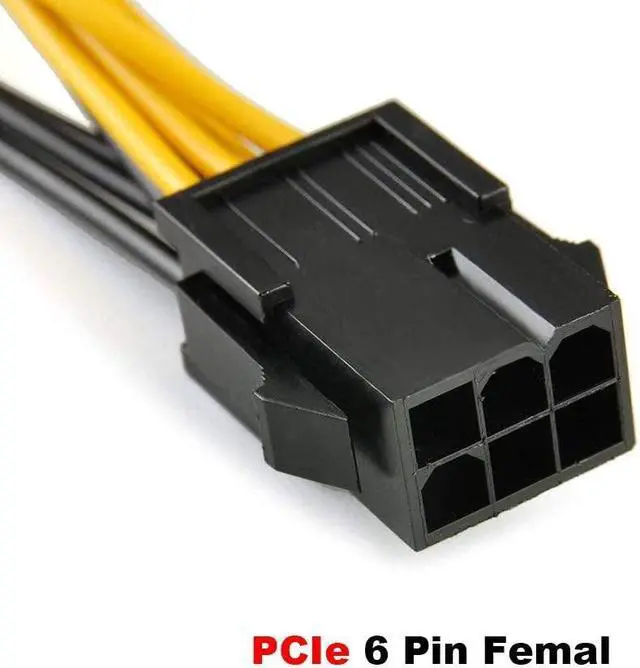 Alt view image 3 of 6 - YW 6 Pin Female to Dual 8(6+2) Pin Male PCIe Adapter Power Cable PCI Express Y - Splitter Extension Cable 12.5 Inches (6 Pack)