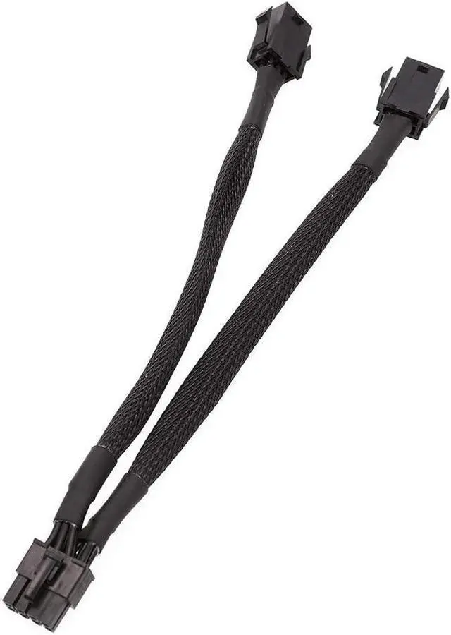 Main image of Dual 6 Pin Female to GPU 8 Pin Male, GPU Power Adapter Cable Braided Sleeved,Computer Cable, Computer Graphics Card Cable, 9 inches 1pack