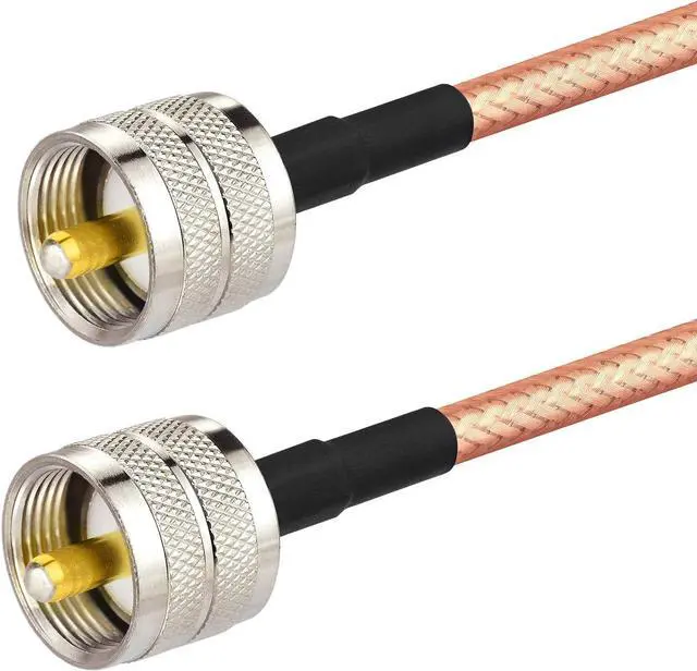 Alt view image 2 of 6 - Superbat High-Power Digital Coax Cable UHF Male PL-259 to UHF Male PL-259 UHF Jumper (3ft 100cm,RG142) for HAM & CB Radio Antenna Analyzer Dummy Load SWR Meter
