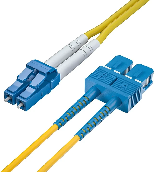 Alt view image 7 of 7 - Fiber Patch Cable - LC to SC OS2 1G/10G Singlemode Jumper Duplex 9/125 LSZH Fiber Optic Cord, Yellow, 10-Meter(32.8-ft)