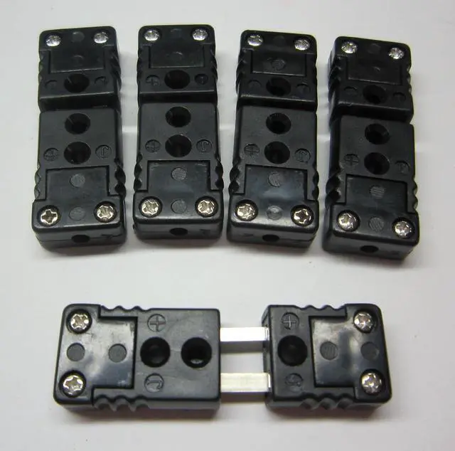 Alt view image 2 of 7 - Mini J-Type Thermocouple Wire Connector, Cable Connector, 5 Sets Pairs Male and Female Plugs