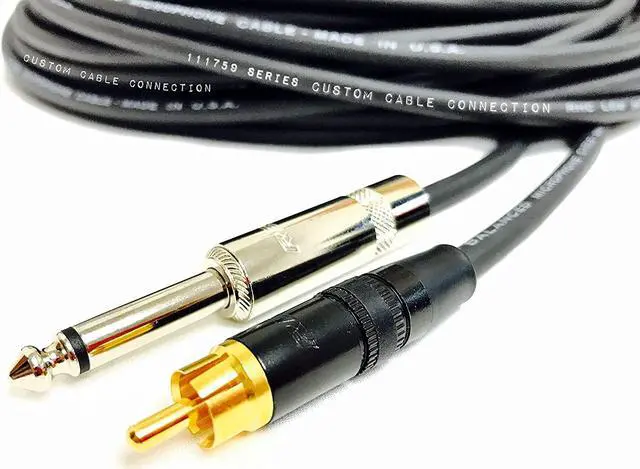 Alt view image 3 of 4 - 150 Foot Pro Audio 1/4 inch (6.35mm) TS to RCA Mono Cable by Custom Cable Connection