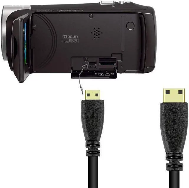 Alt view image 3 of 4 - BRENDAZ Compatible HDMI Cable for Sony HDR-CX405 HD Handycam, FDR-AX100 4K Ultra HD, FDR-AX53 Ultra HD Handycam Camcorder, High Speed 4K Micro-HDMI to HDMI Cable (6-Feet)