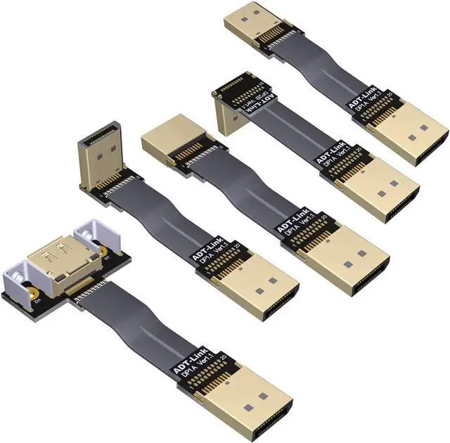 Alt view image 4 of 4 - ADT-LINK DisplayPort 1.4 Cable Angled 8K 4K HDR 165Hz 60Hz Display Port Adapter for Video PC Laptop TV Extension Cable (25cm,P1-P4T)