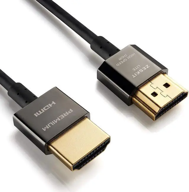 Alt view image 4 of 5 - Lite 4K Premium HDMI 2.0b High Speed with Ethernet 5ft Ultra Thin, 18Gbps 4K60 ARC HDR HDCP 2.2 2.3 Compatible with Dolby Vision Apple TV 4K Roku Sony LG Samsung Vizio Xbox PS4 PS5 Switch