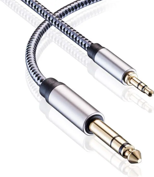 Alt view image 2 of 7 - 1/8 to 1/4 Stereo Cable 10FT 6.35mm 1/4 Male to 3.5mm 1/8 Male TRS Bidirectional Stereo Audio Cable Jack for Guitar Home Theater Devices Speaker and Amplifiers(10Ft)