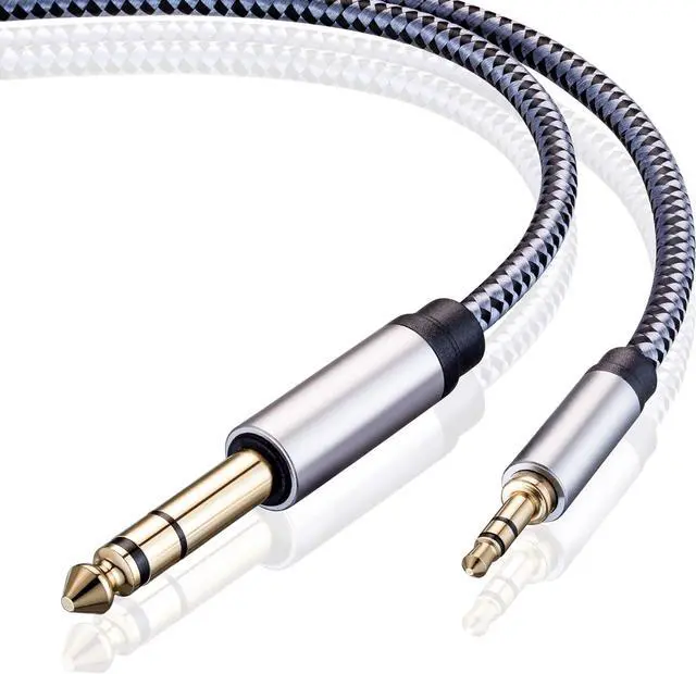 Alt view image 3 of 7 - 1/8 to 1/4 Stereo Cable 10FT 6.35mm 1/4 Male to 3.5mm 1/8 Male TRS Bidirectional Stereo Audio Cable Jack for Guitar Home Theater Devices Speaker and Amplifiers(10Ft)