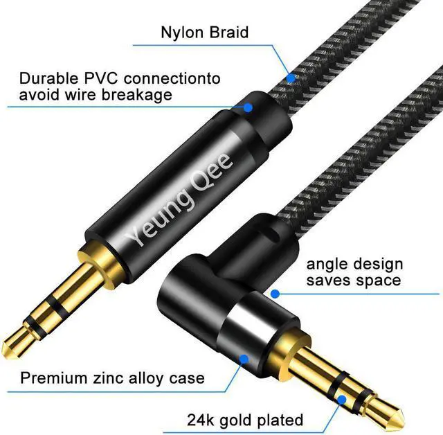 Alt view image 4 of 7 - 3.5mm Aux Cable 1ft 3.5mm Nylon Braided Male to Male Stereo Audio Cable Audio Auxiliary Input Adapter for Headphones Car Home Stereos Speaker (1FT/0.3M)