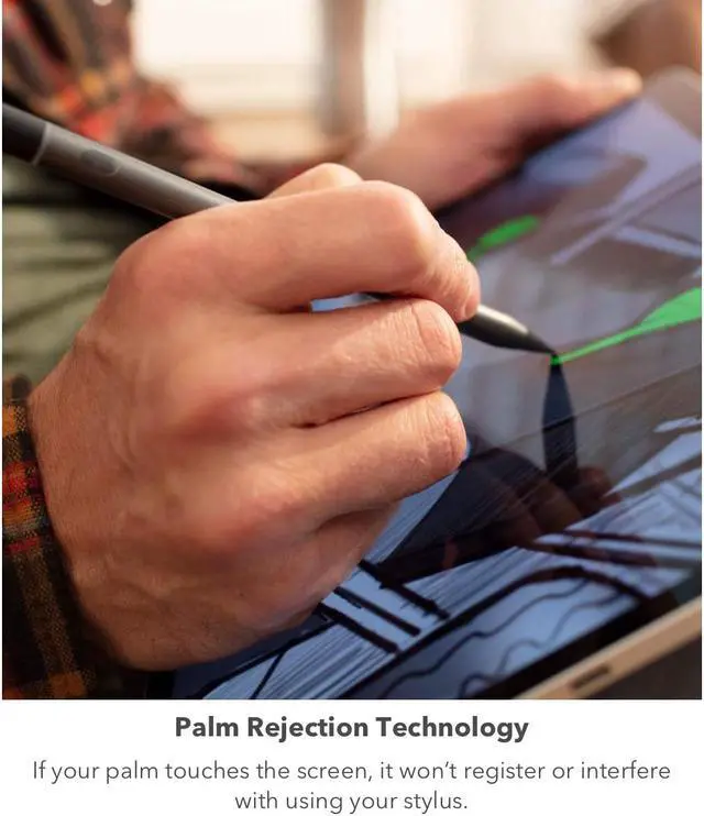 Alt view image 4 of 7 - Pro Stylus with Active & Capacitive Tips Palm Rejection Tilt Recognition Instant Bluetooth Pairing Compatible with iPad Pro 11/12.9 (3 4 & 5 Gen)/Air 10.9/iPad 10.2/9.7/Mini 5