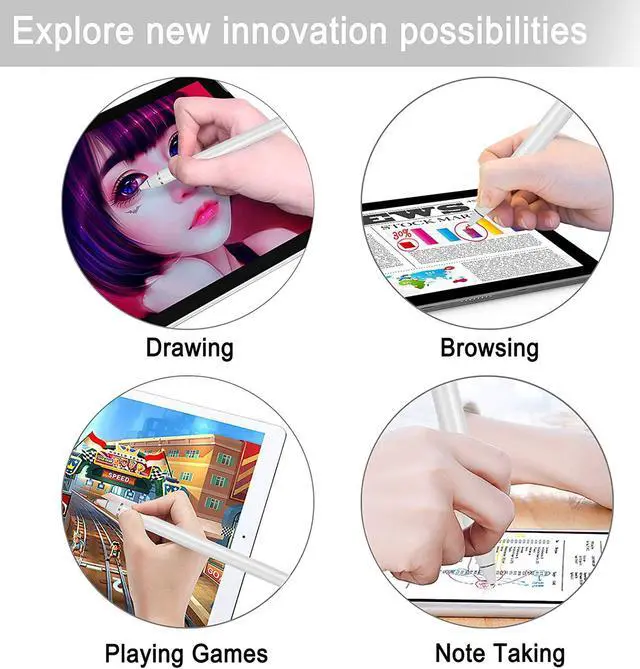 Alt view image 6 of 7 - Active Stylus Pens for Touch Screens Digital Stylish Pen Pencil Rechargeable Compatible with Most Capacitive Touch Screens